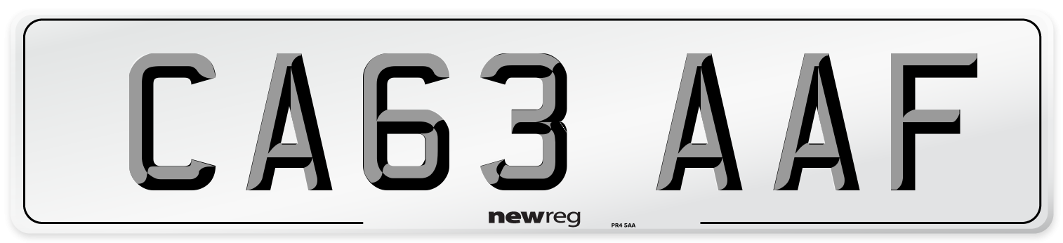 CA63 AAF Number Plate from New Reg